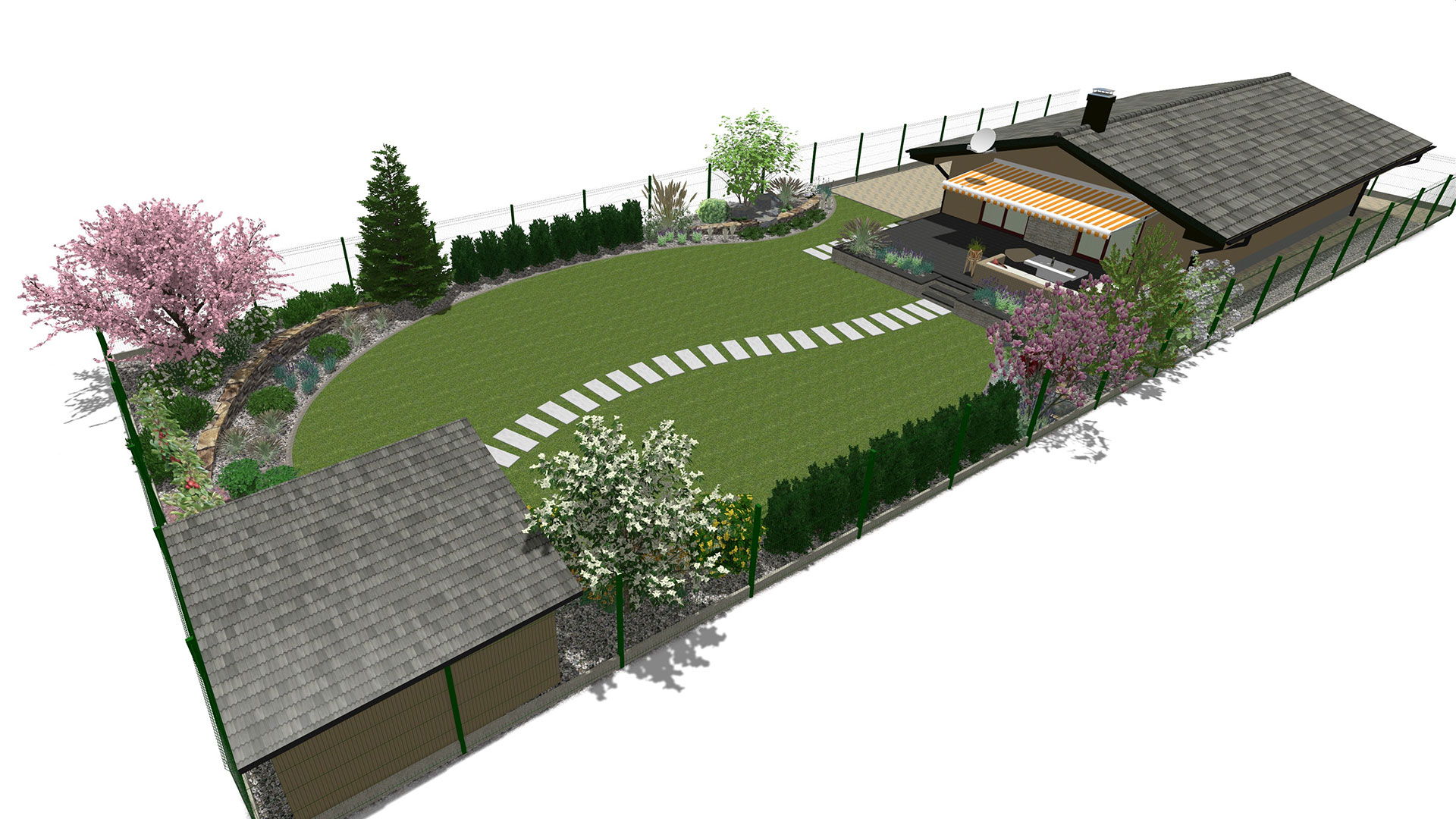 3D vizualizácia návrhu záhrady
